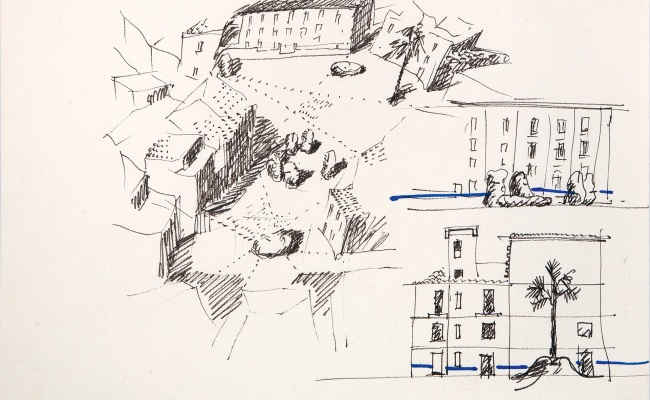 Costantino Nivola, études pour la Piazza Sebastiano Satta, Nuoro