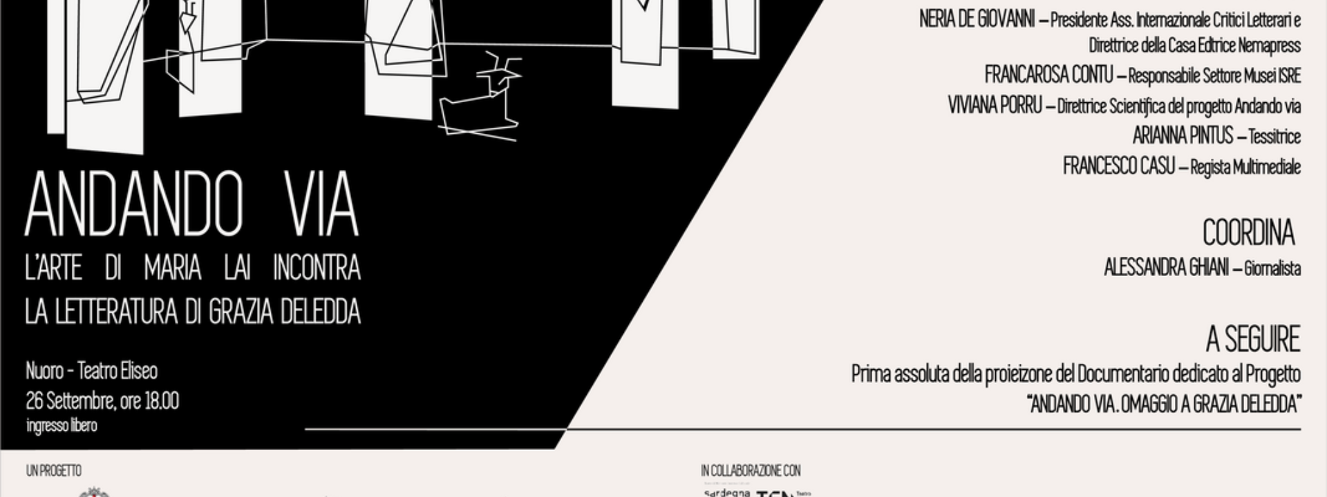 TEATRO ELISEO DI NUORO | “L’ARTE DI MARIA LAI INCONTRA LA LETTERATURA DI GRAZIA DELEDDA”