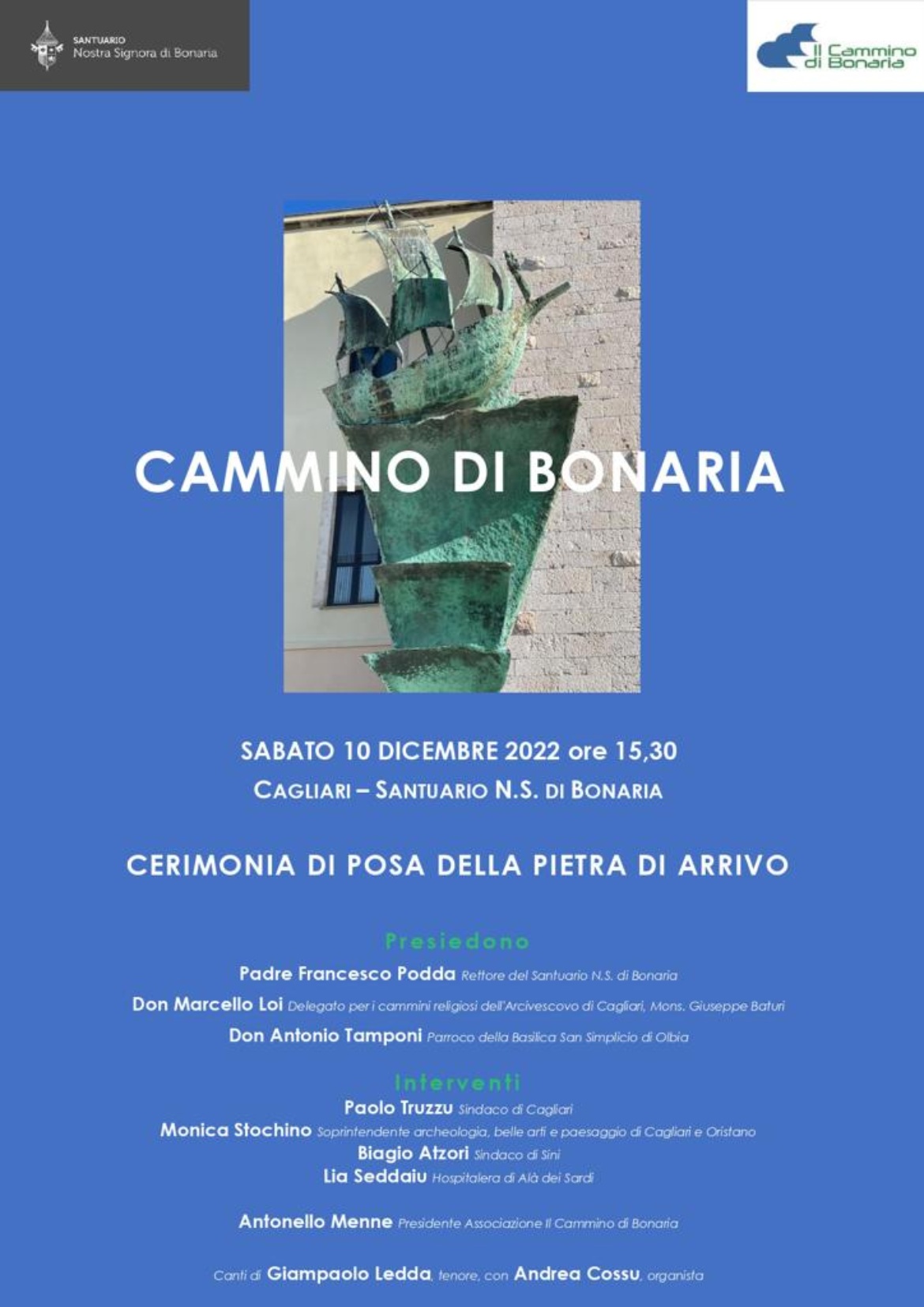 Visualizza la sezione: CAMMINO DI BONARIA | CERIMONIA DI POSA DELLA PIETRA DI ARRIVO