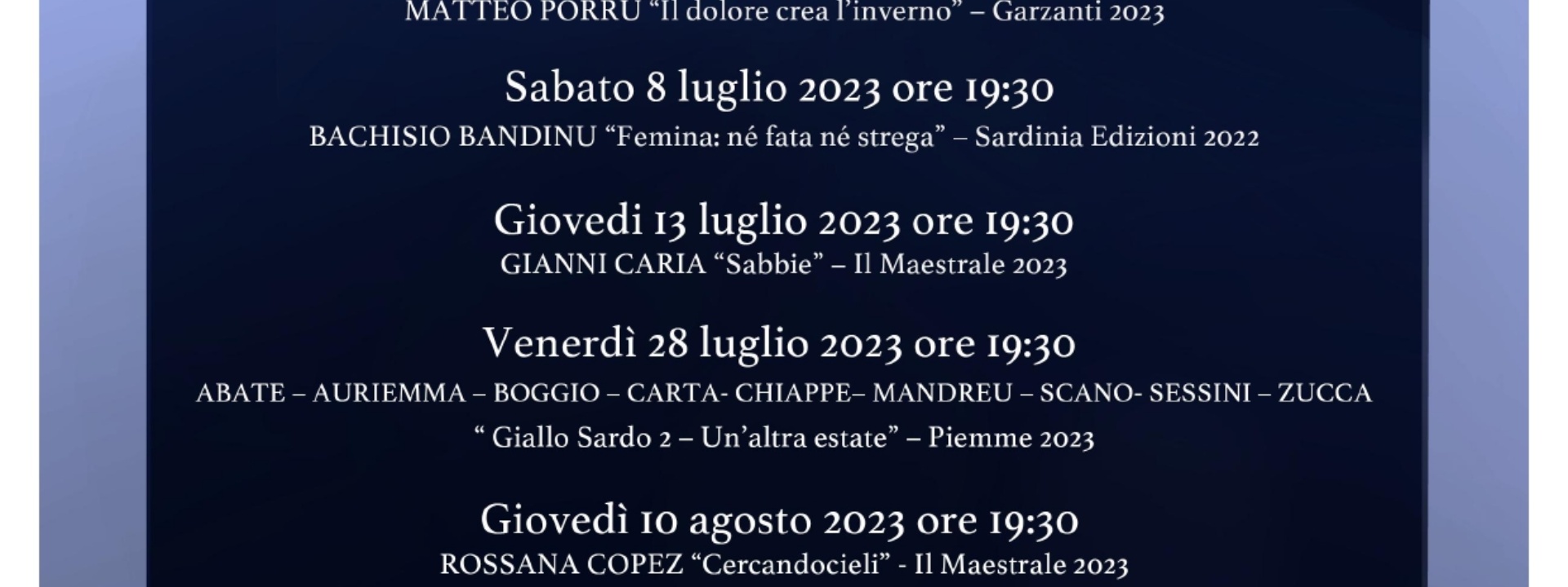 OLZAI| INCONTRI LETTERARI "DON CHISCIOTTE E LA LUNA - II Edizione 2023"