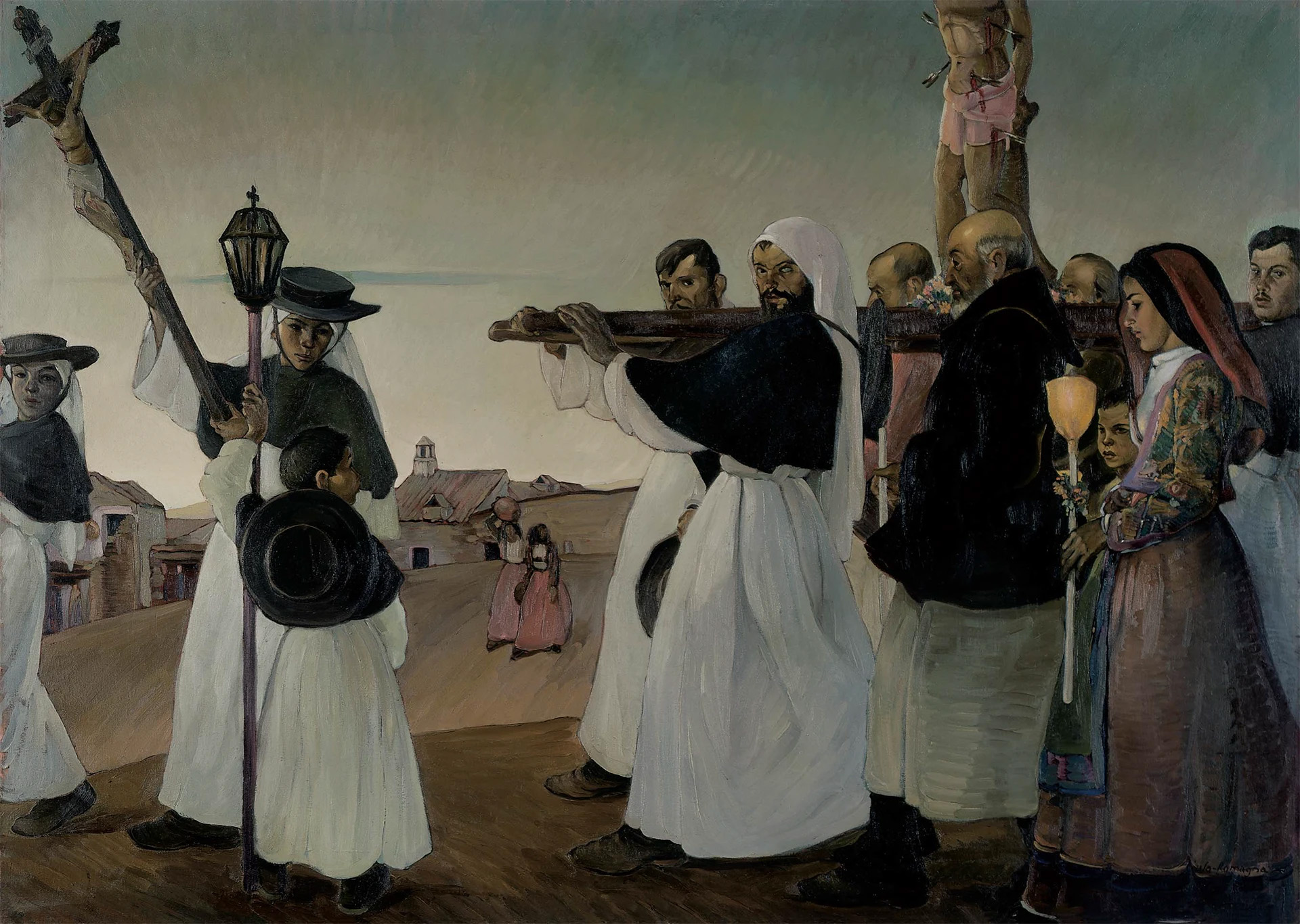 Giovanni Ciusa Romagna, Processione, 1933, olio su tela - © Museo MAN