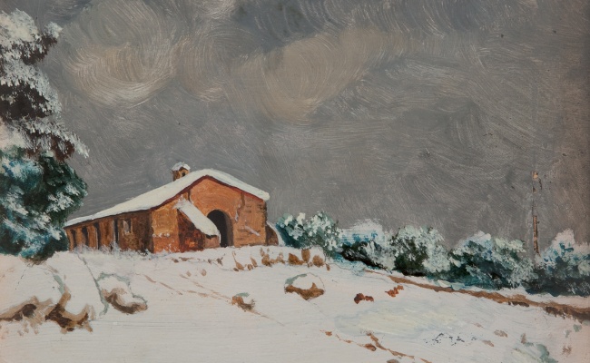 Francesco Congiu Pes, Santuario della Madonna di Montenero, oil on canvas, 1945