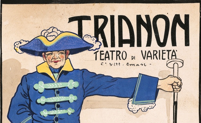 Mario Delitala, Trianon. Teatro di varietà, 1909, tempera on cardboard