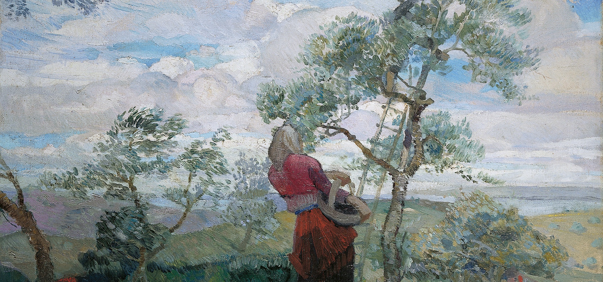 Mario Delitala, La raccolta nell’uliveto, 1924, oil on canvas