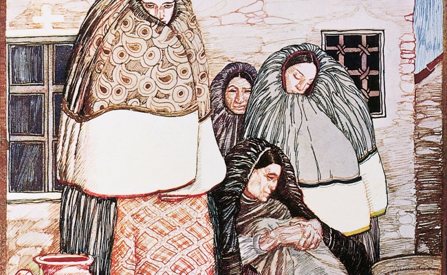 Mario Delitala, Venditrici di frutta in Sardegna, 1928, internal illustration, in Artisti italiani moderni, Bologna s. d.,1933