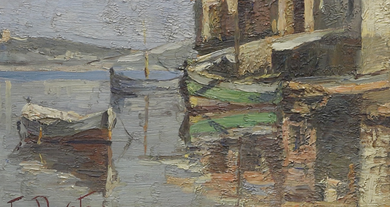 Francesca Devoto, Golfo Aranci, Casa Dalmasso, oil on plywood, late 1930s