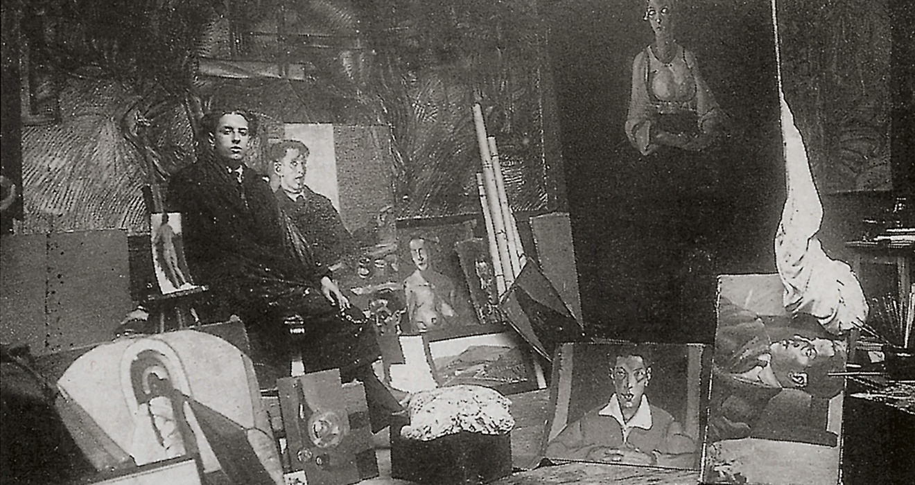 Bernardino Palazzi nel suo studio, Padova, 1925