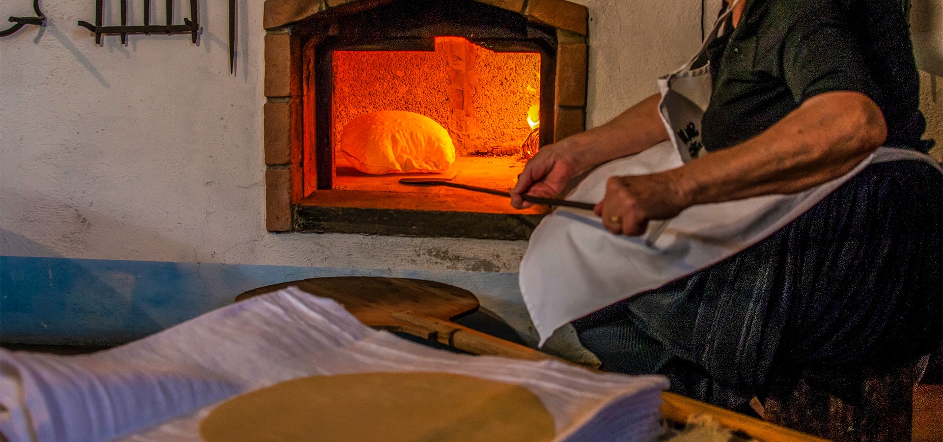 Carasau bread, cooked in a wood oven